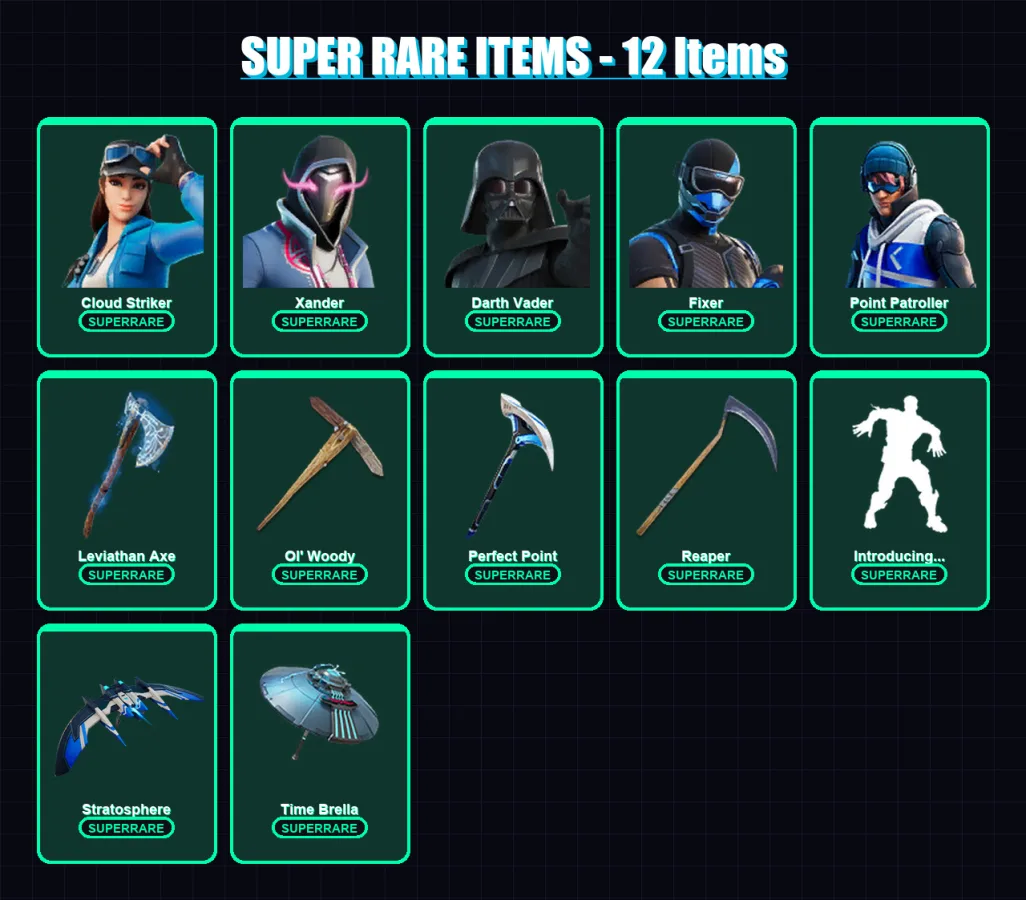 [PC/XBOX/PSN] | Cloud Striker | Xander | Darth Vader | Fixer | Point Patroller | 196 skin | 233 pickaxe | 169 emote | 172 glider | Lv3711 — Fortnite account