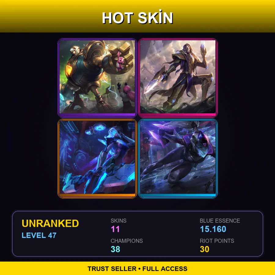 EUNE | Lv47 | Unranked | 11 Skin | 38 Champ