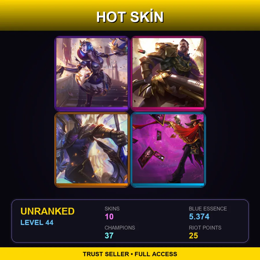 EUW | Lv44 | Unranked | 10 Skin | 37 Champ — Victorious Graves