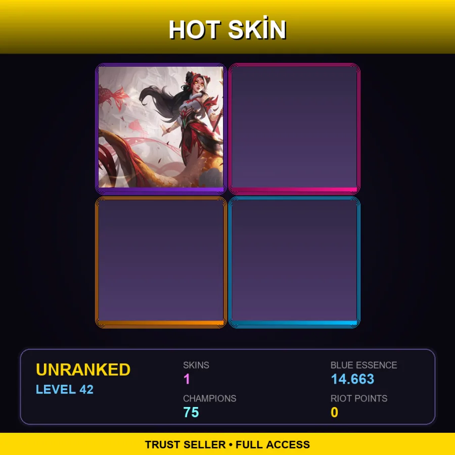 EUW | Lv42 | Unranked | 1 Skin | 75 Champ — LoL account