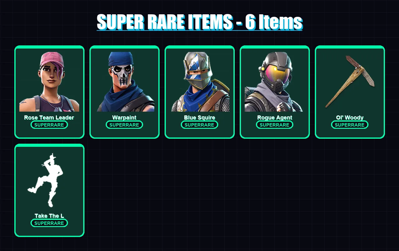 [PC/XBOX] | Rose Team Leader | Warpaint | Blue Squire | Rogue Agent | Joey | 18 skin | 22 pickaxe | 23 emote | 23 glider | Lv371