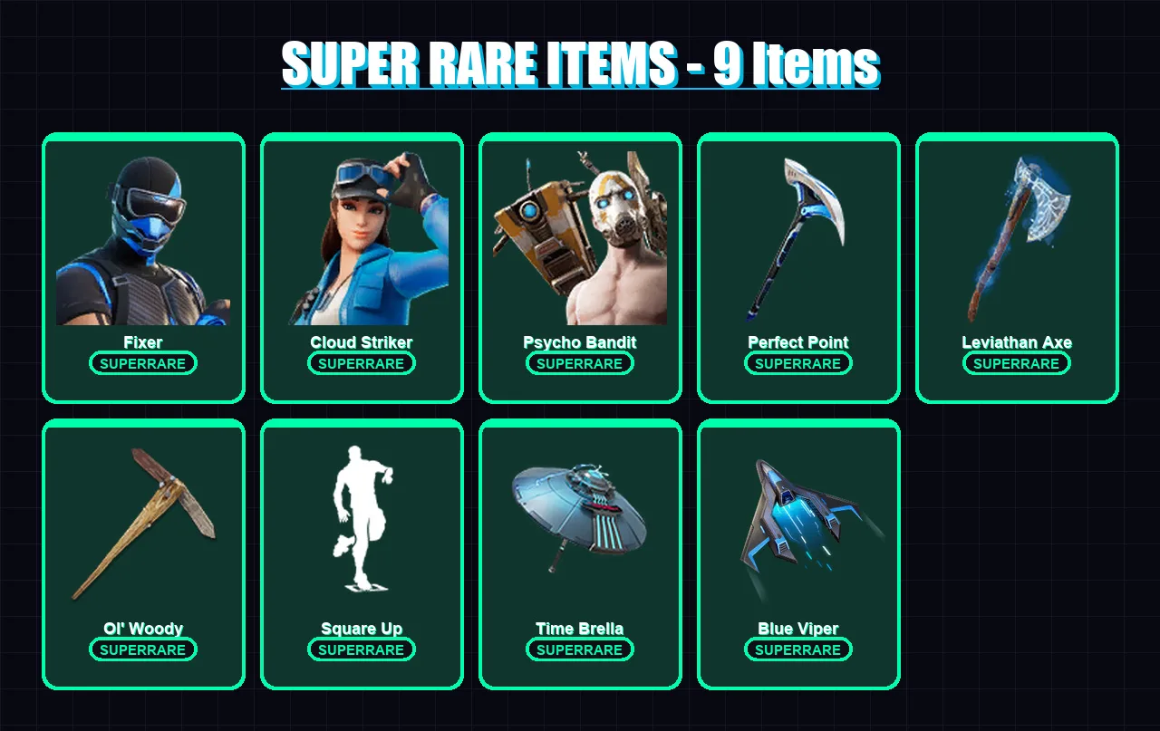 [PC/XBOX] | Fixer | Cloud Striker | Psycho Bandit | Optimus Prime | Valeria | 154 skin | 177 pickaxe | 135 emote | 135 glider | Lv2559
