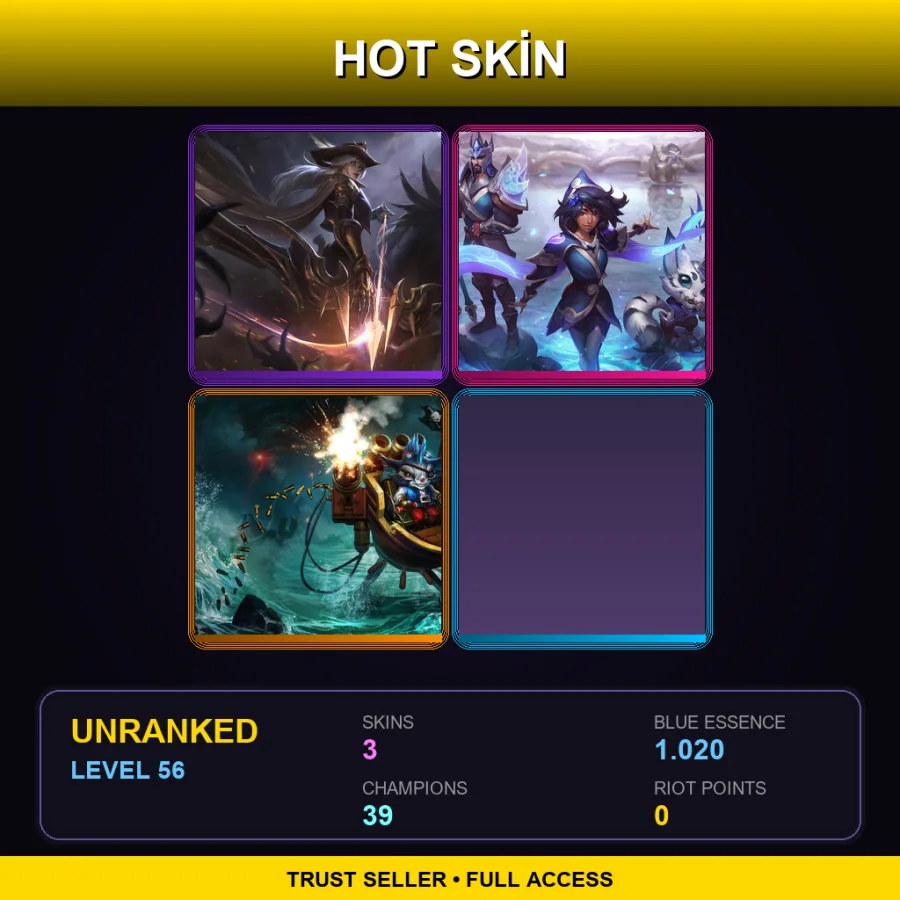 TR | Lv56 | Unranked | 3 Skin | 39 Champ