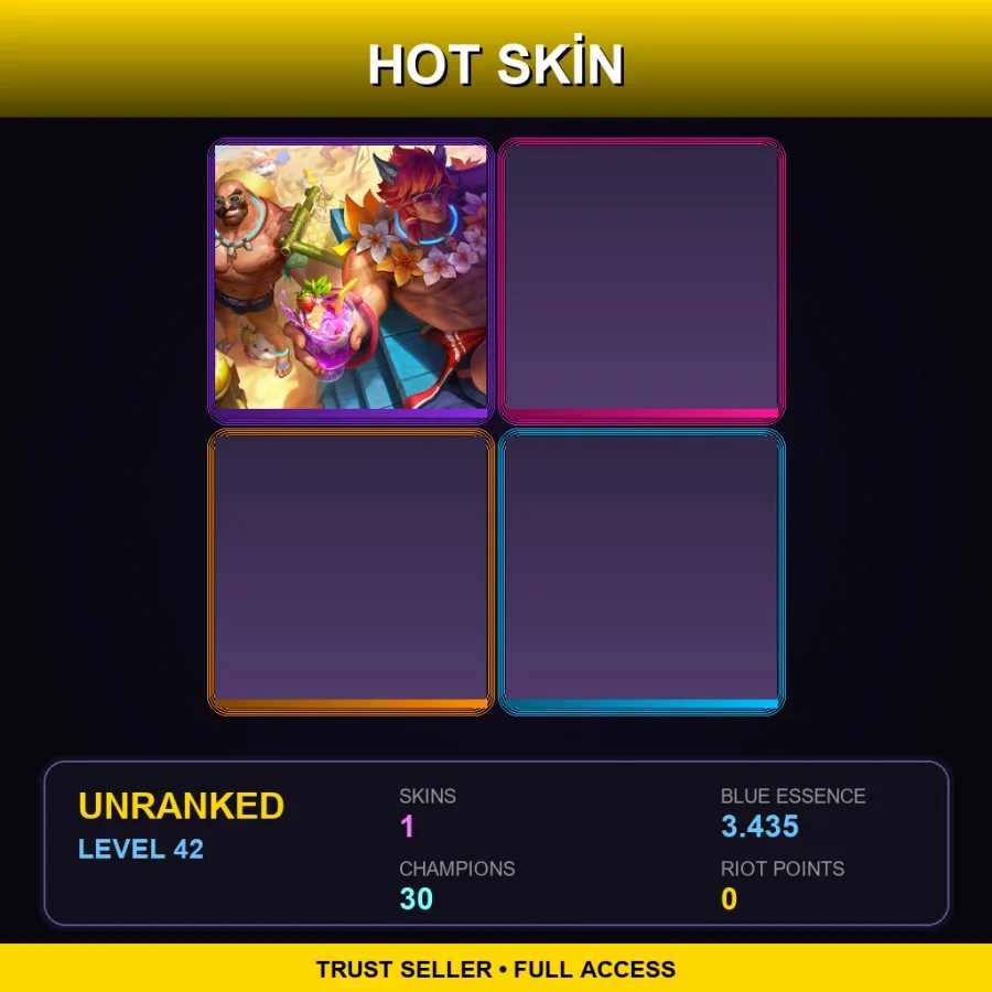 RU | Lv42 | Unranked | 1 Skin | 30 Champ