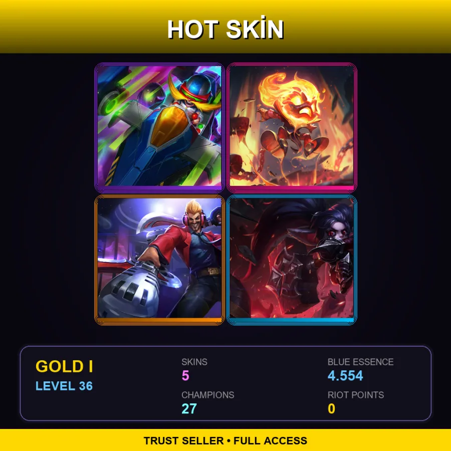 EUW | Lv36 | Gold I | 5 Skin | 27 Champ