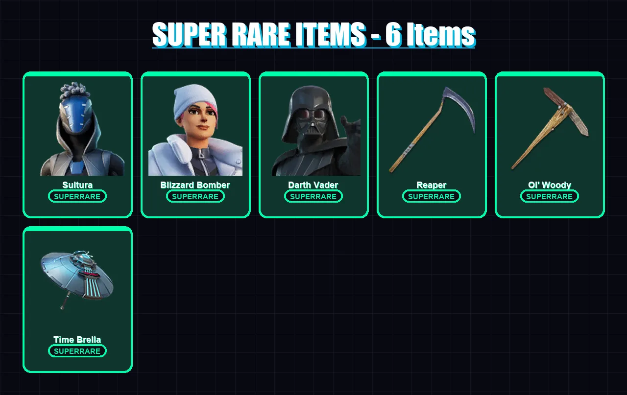 [PS4/PS5/XBOX/PC] | Sultura | Blizzard Bomber | Darth Vader | Renzo the Destroyer | Kymera | 138 skin | 205 pickaxe | 171 emote | 151 glider | Lv257