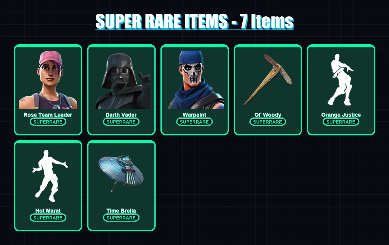 [PC/XBOX/PSN] | Rose Team Leader | Darth Vader | Warpaint | Fusion | Eternal Knight | 113 skin | 111 pickaxe | 91 emote | 113 glider | Lv1454