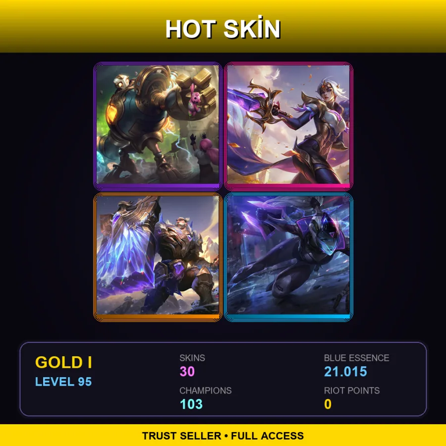 LAN | Lv95 | Gold I | 30 Skin | 103 Champ