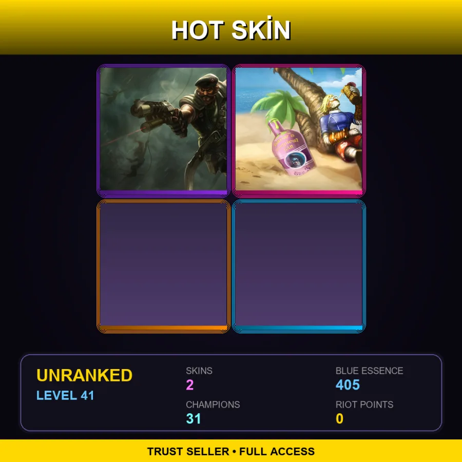 EUNE | Lv41 | Unranked | 2 Skin | 31 Champ — LoL account
