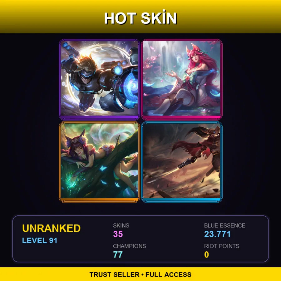 BR | Lv91 | Unranked | 35 Skin | 77 Champ