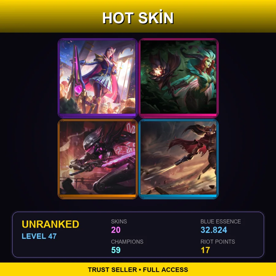 VN | Lv47 | Unranked | 20 Skin | 59 Champ — Firefang Warwick