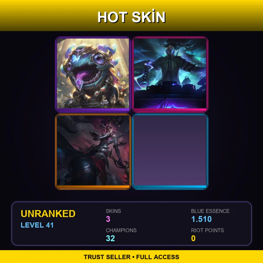 EUW | Lv41 | Unranked | 3 Skin | 32 Champ — Coven Nami