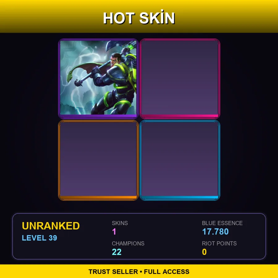 EUW | Lv39 | Unranked | 1 Skin | 22 Champ