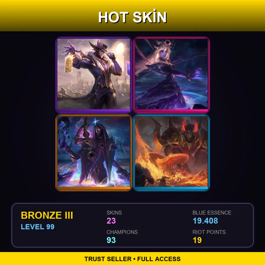 EUNE | Lv99 | Bronze III | 23 Skin | 93 Champ — LoL account