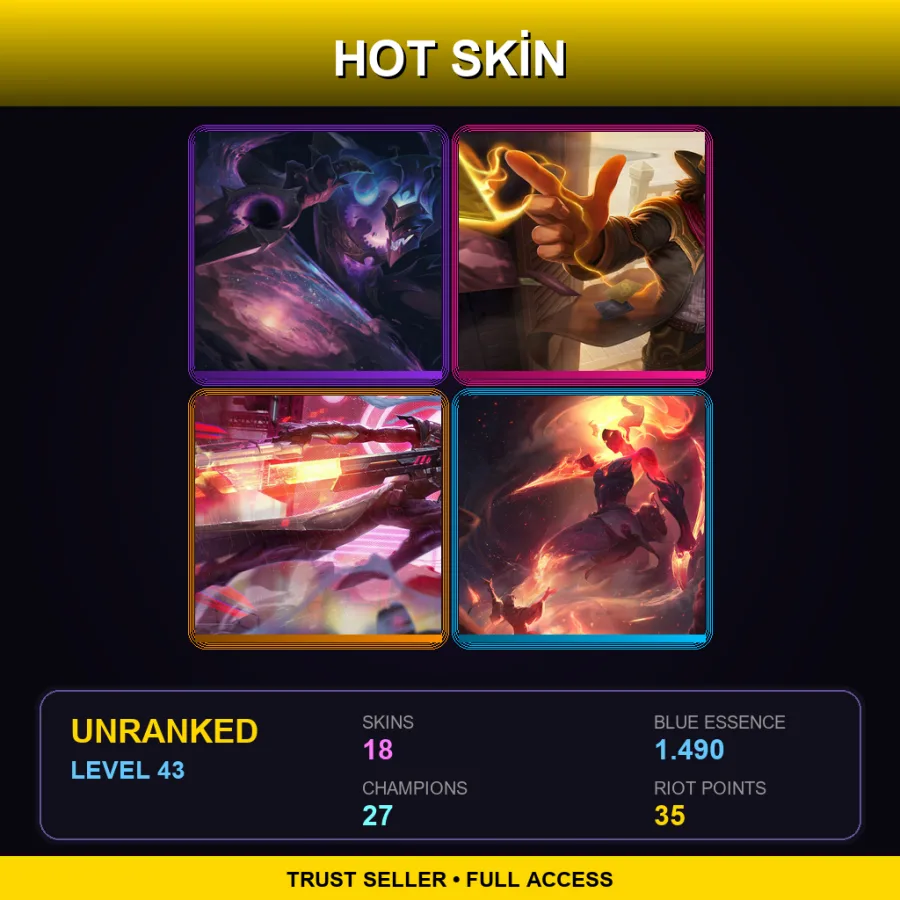 LAS | Lv43 | Unranked | 18 Skin | 27 Champ