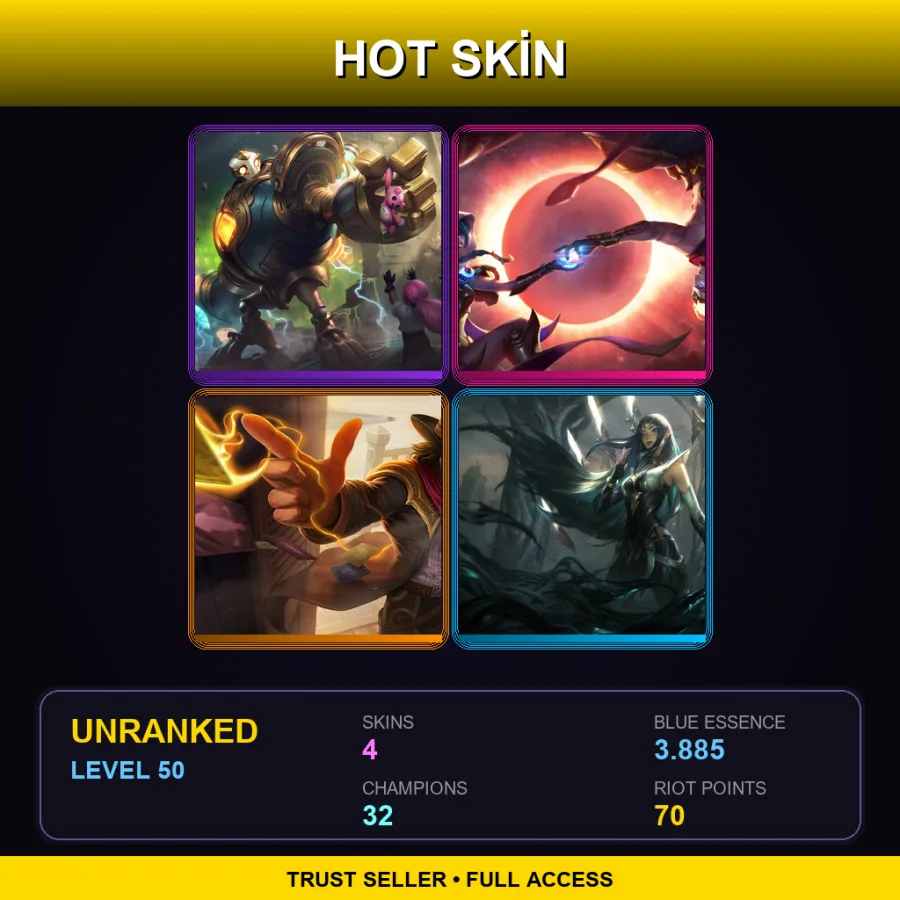 LAS | Lv50 | Unranked | 4 Skin | 32 Champ