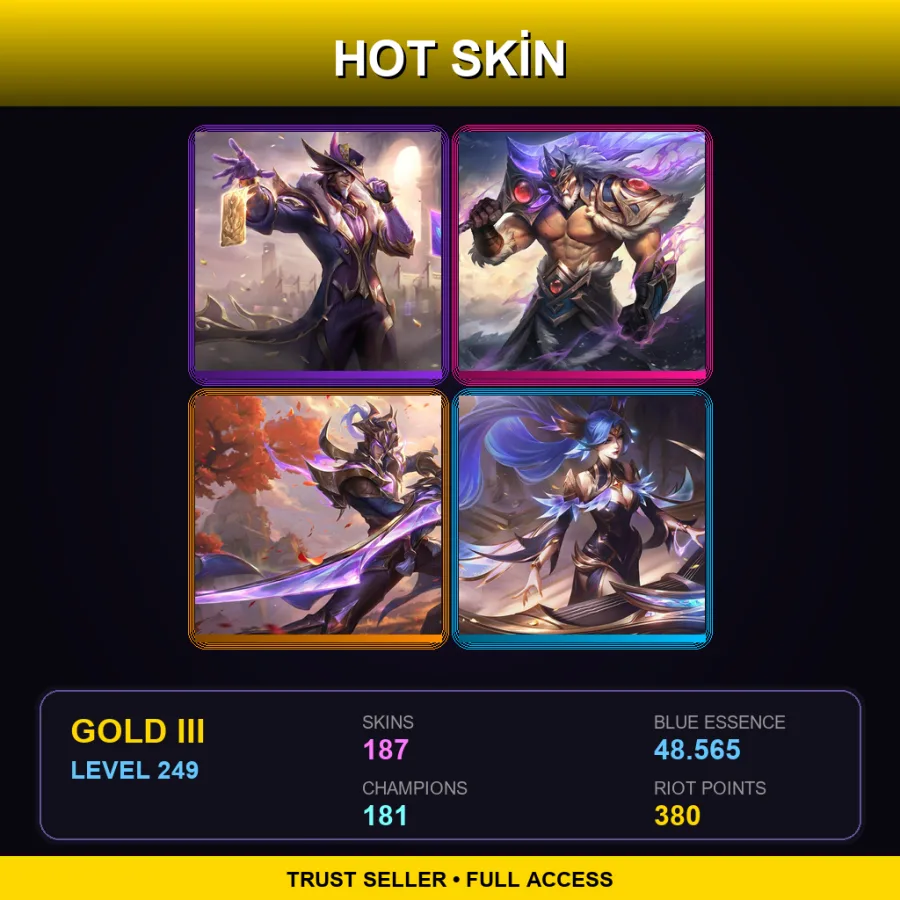 EUNE | Lv249 | Gold III | 187 Skin | 181 Champ