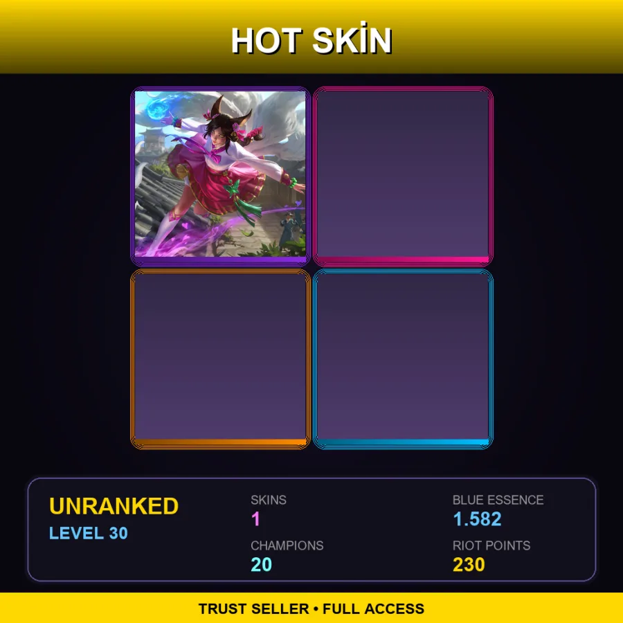EUW | Lv30 | Unranked | 1 Skin | 20 Champ