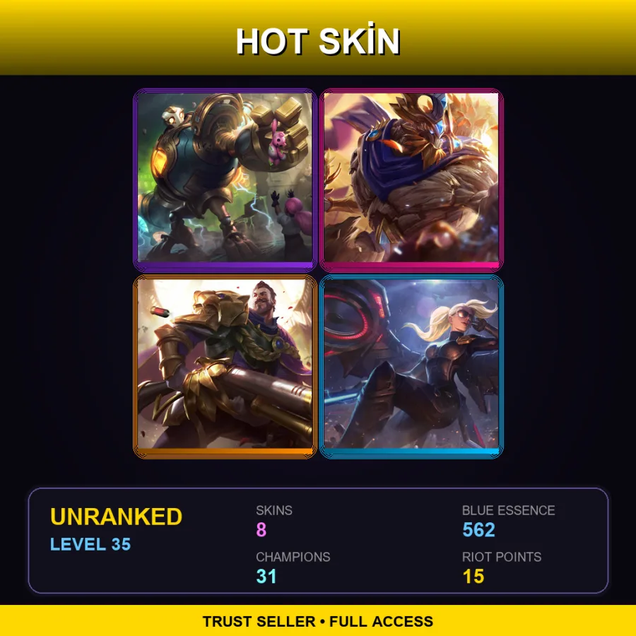 NA | Lv35 | Unranked | 8 Skin | 31 Champ — Dj Sona