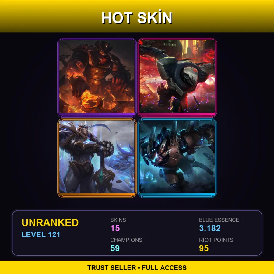 TR | Lv121 | Unranked | 15 Skin | 59 Champ — LoL account