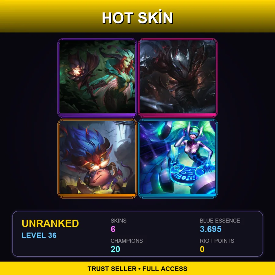 LAS | Lv36 | Unranked | 6 Skin | 20 Champ — Dj Sona