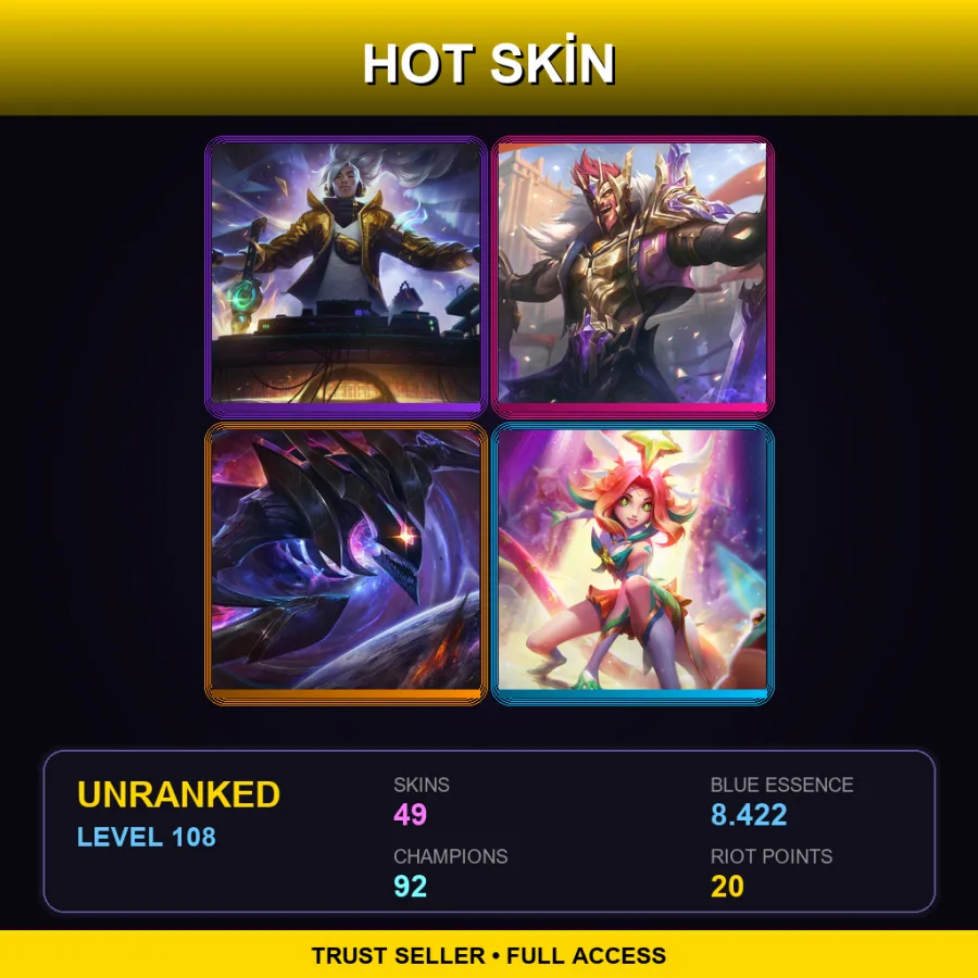 EUNE | Lv108 | Unranked | 49 Skin | 92 Champ — Unranked / Smurf League of Legends
