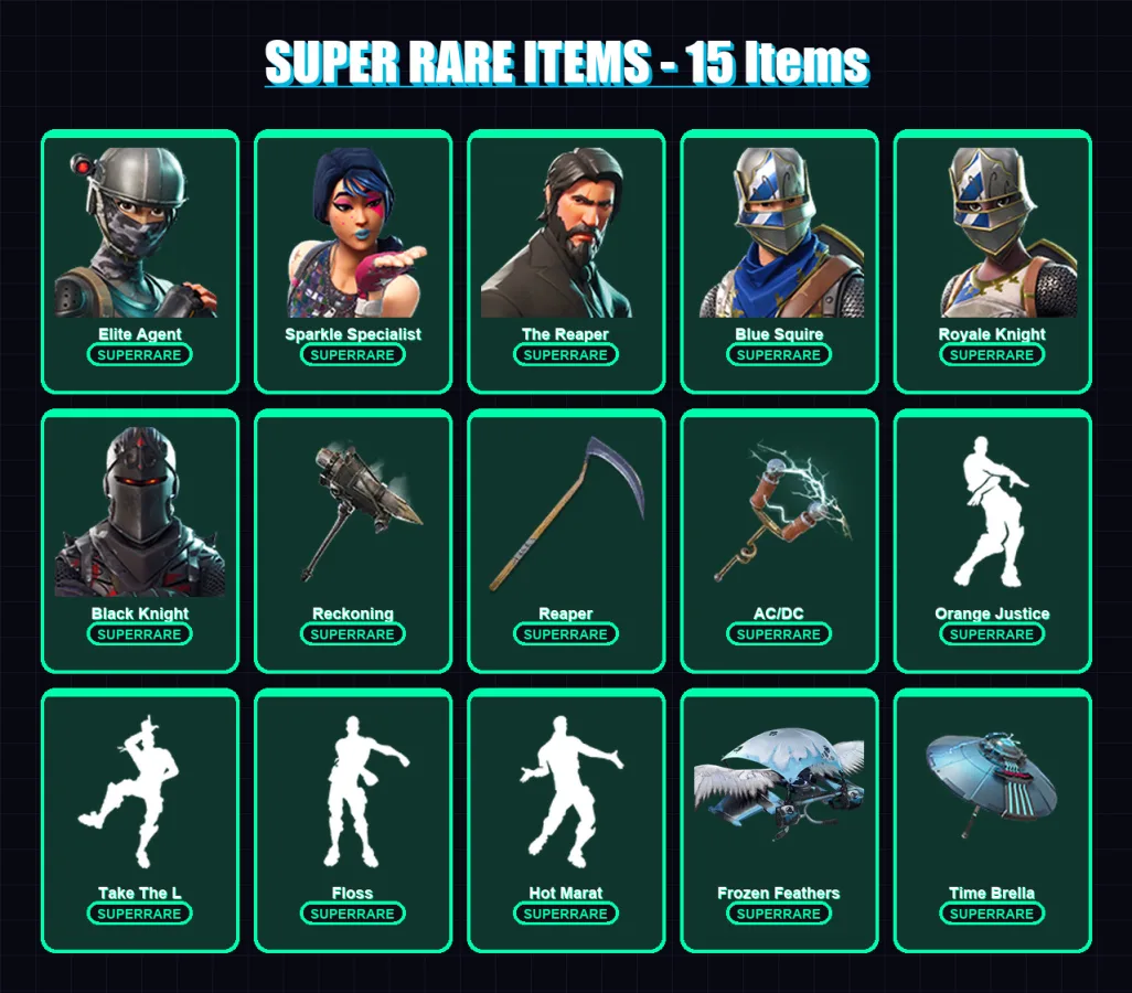 [PC/PSN] | Elite Agent | Sparkle Specialist | The Reaper | Blue Squire | Royale Knight | 156 skin | 208 pickaxe | 170 emote | 159 glider | Lv2990