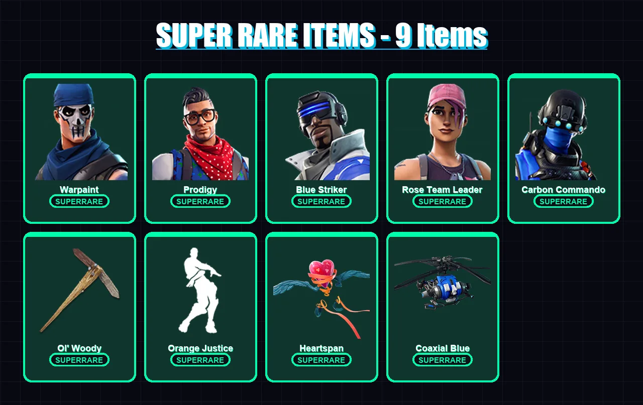 [PC/XBOX/PSN] | Warpaint | Prodigy | Blue Striker | Rose Team Leader | Carbon Commando | 33 skin | 26 pickaxe | 38 emote | 38 glider | Lv432 — Fortnite account