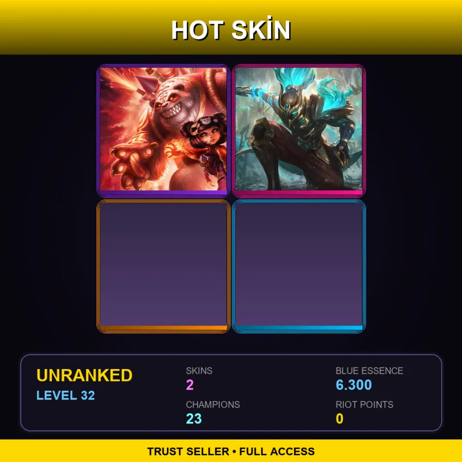 EUNE | Lv32 | Unranked | 2 Skin | 23 Champ — LoL account