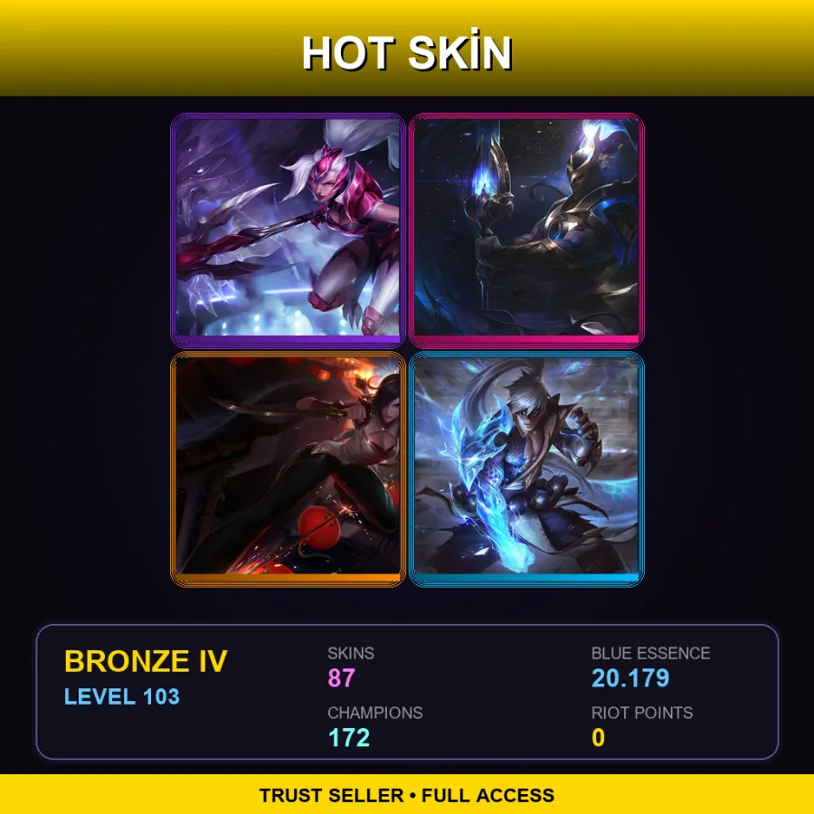 VN | Lv103 | Bronze IV | 87 Skin | 172 Champ