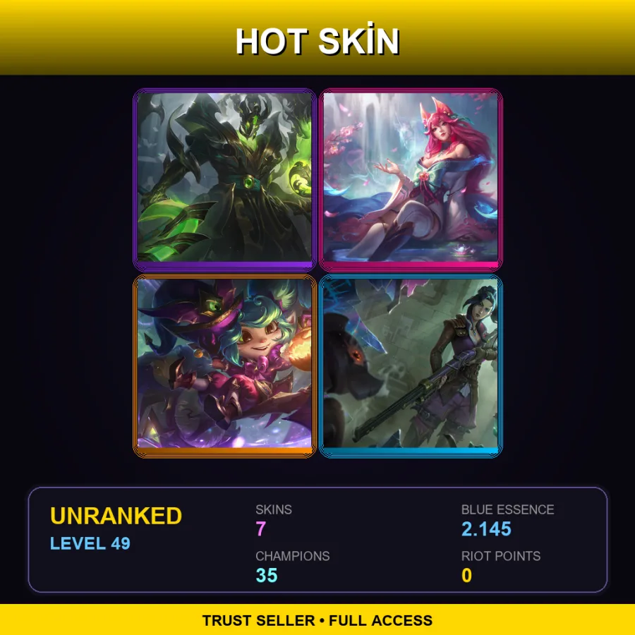 LAS | Lv49 | Unranked | 7 Skin | 35 Champ — Master Chef Tahm Kench