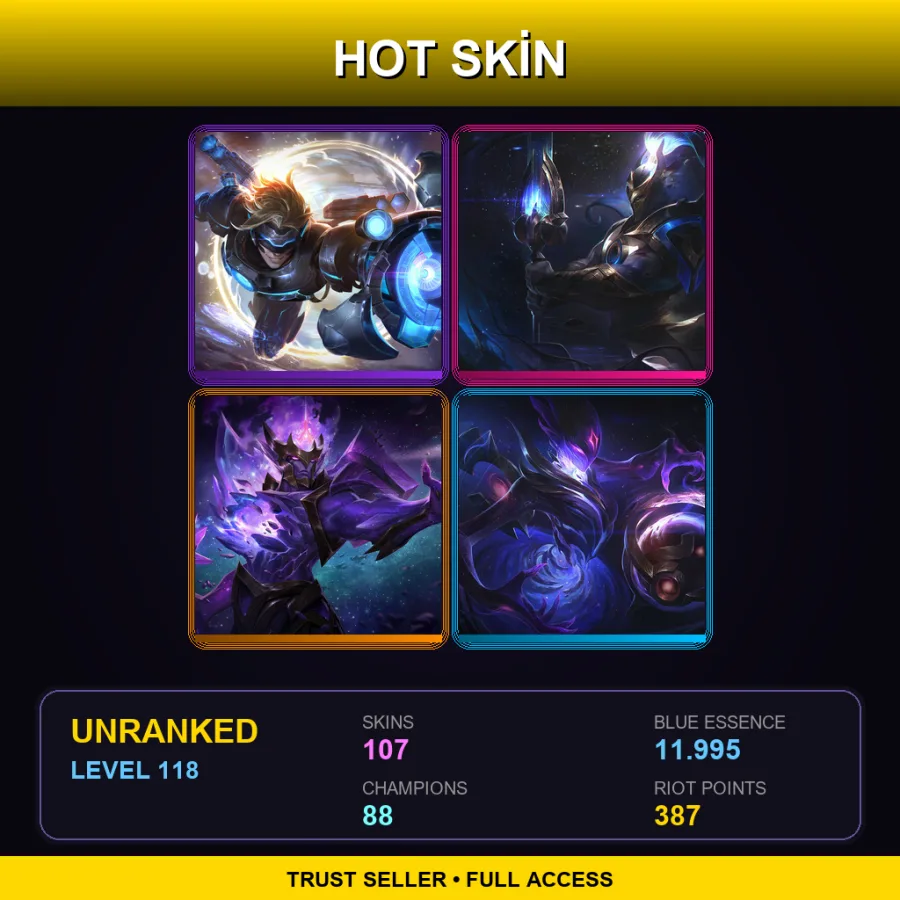 EUNE | Lv118 | Unranked | 107 Skin | 88 Champ — Heartpiercer Fiora