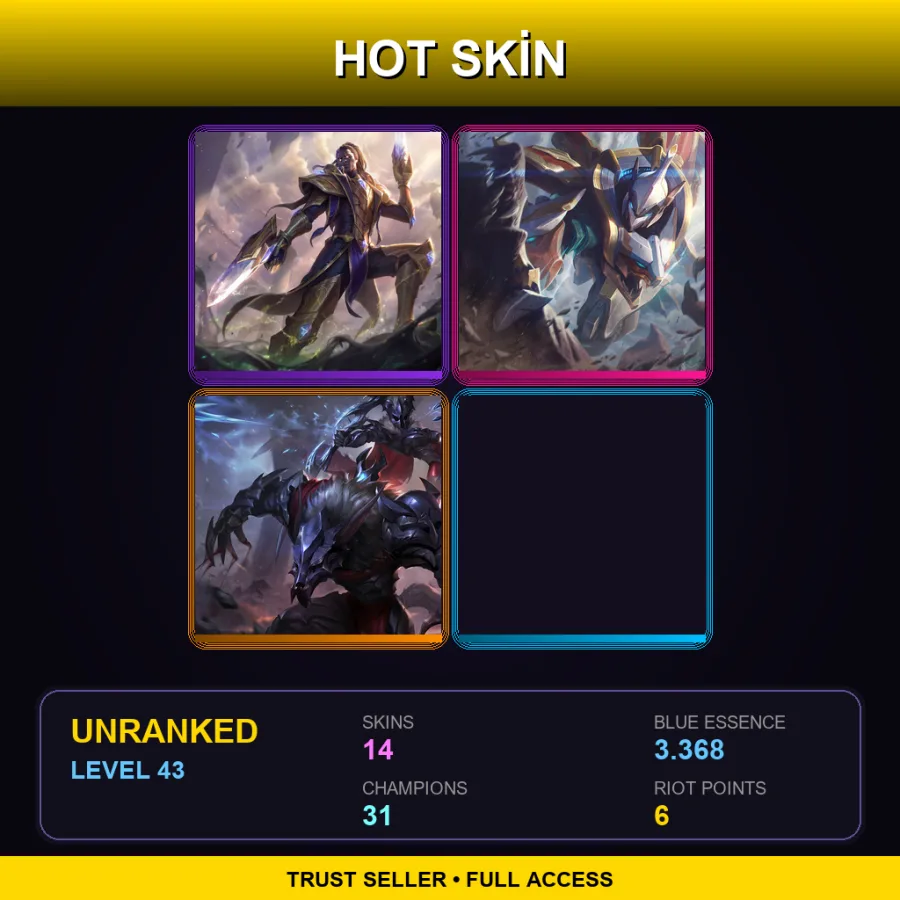 TR | Lv43 | Unranked | 14 Skin | 31 Champ