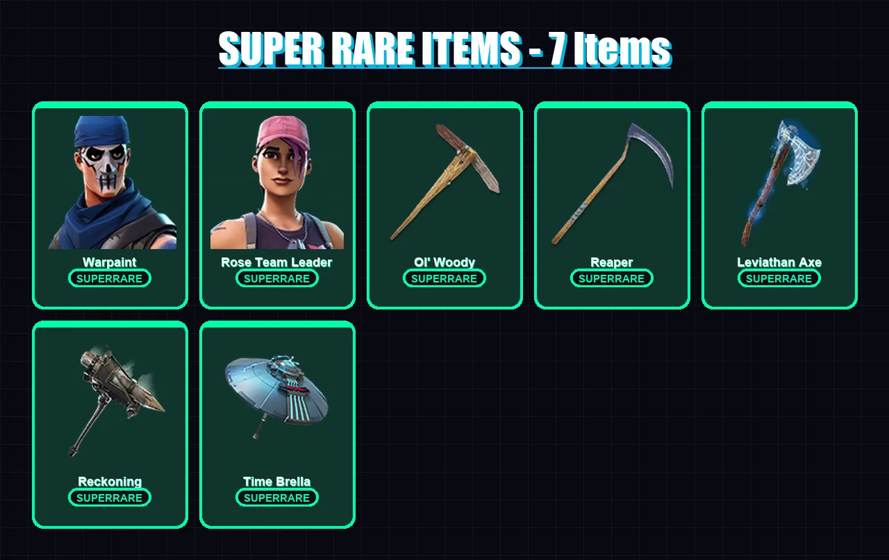 [PC/XBOX/PSN] | Warpaint | Rose Team Leader | Menace | Alli | Joltara | 79 skin | 100 pickaxe | 85 emote | 87 glider | Lv1578 — Fortnite account