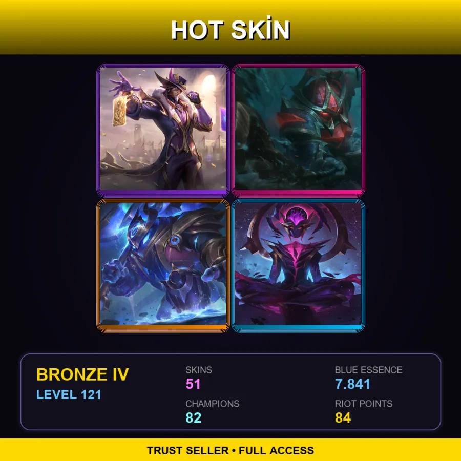 NA | Lv121 | Bronze IV | 51 Skin | 82 Champ