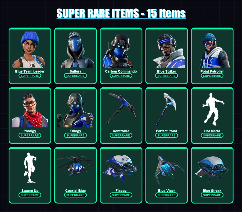 [PS4/PS5/XBOX/PC] | Blue Team Leader | Sultura | Carbon Commando | 10 skin | Lv204 — Fortnite account