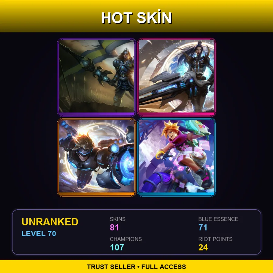 TW | Lv70 | Unranked | 81 Skin | 107 Champ