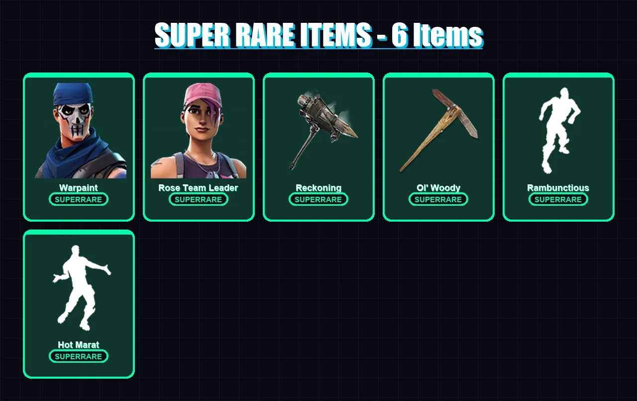 [PC/XBOX/PSN] | Warpaint | Rose Team Leader | The Prisoner | Krampus | Sentinel | 34 skin | 31 pickaxe | 43 emote | 26 glider | Lv275