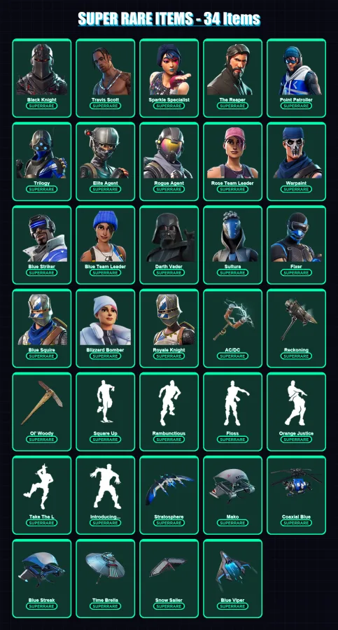 [PS4/PS5/XBOX/PC] | Black Knight | Travis Scott | Sparkle Specialist | 417 skin | Lv3524