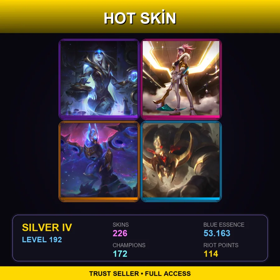 VN | Lv192 | Silver IV | 226 Skin | 172 Champ