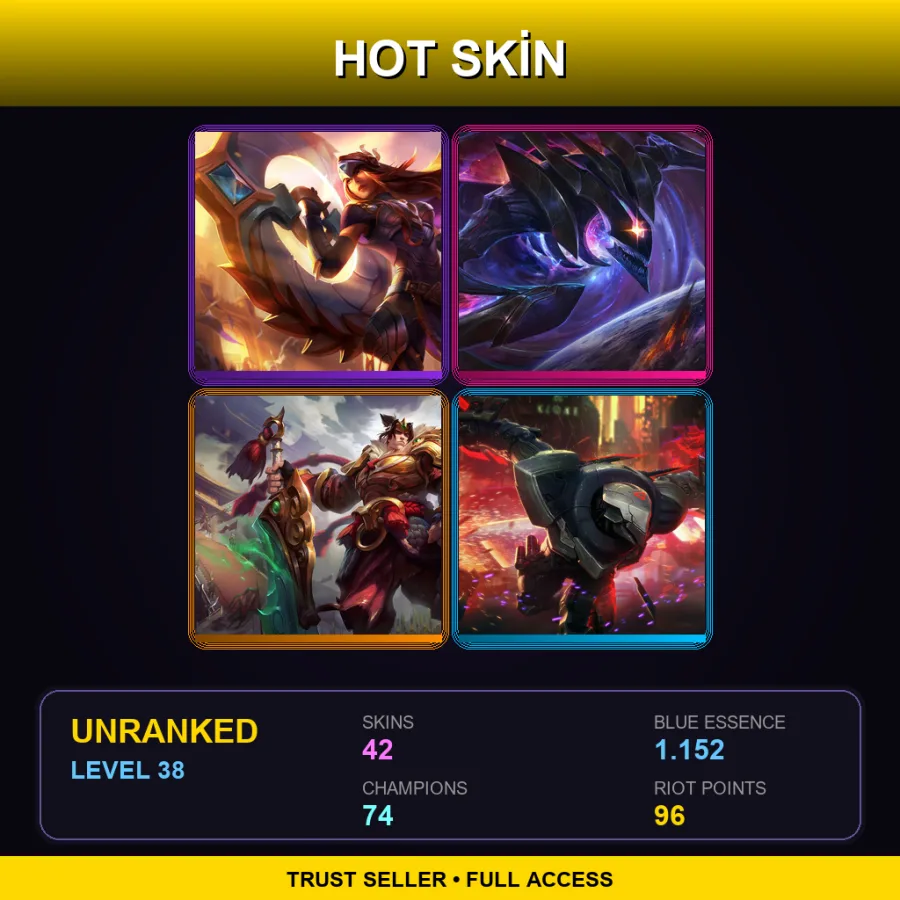 EUW | Lv38 | Unranked | 42 Skin | 74 Champ