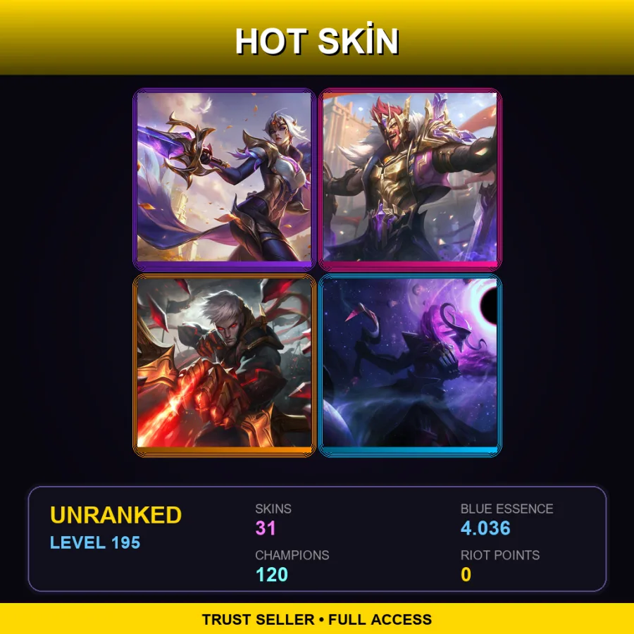 LAS | Lv195 | Unranked | 31 Skin | 120 Champ