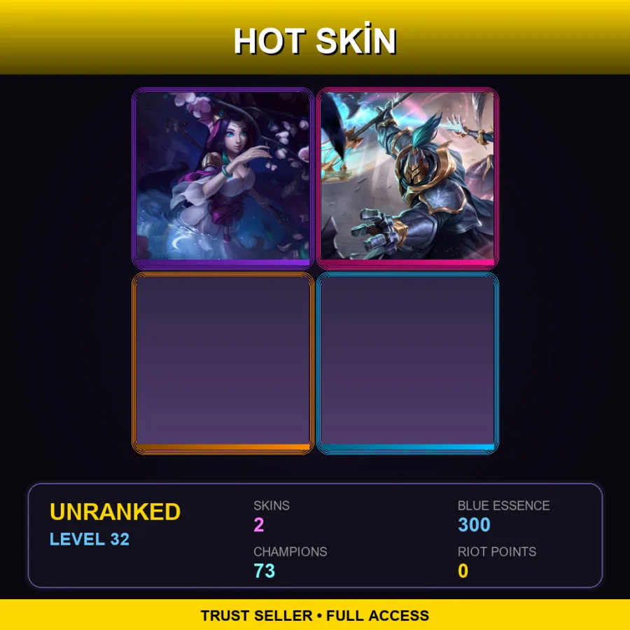 VN | Lv32 | Unranked | 2 Skin | 73 Champ — LoL account