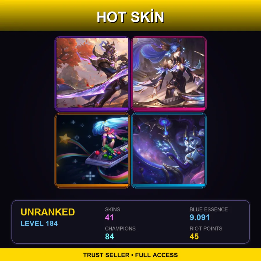 EUW | Lv184 | Unranked | 41 Skin | 84 Champ