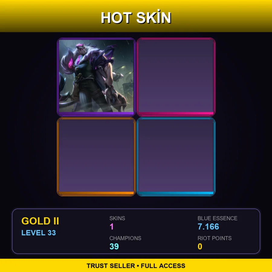 EUNE | Crime City Nightmare Darius | 1 Skin | 39 Champ | Gold II | Lv33