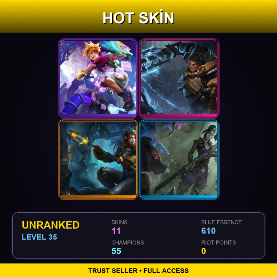 LAS | Lv35 | Unranked | 11 Skin | 55 Champ