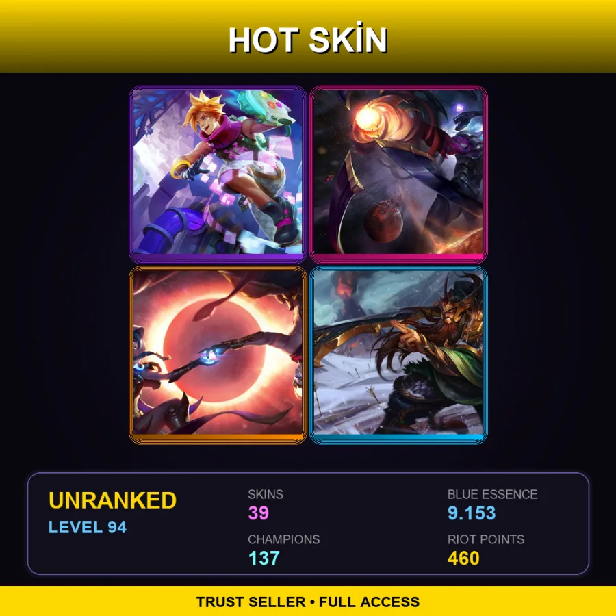 EUW | Lv94 | Unranked | 39 Skin | 137 Champ
