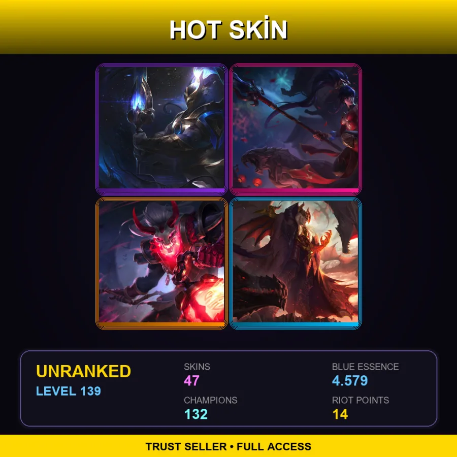 SG | Lv139 | Unranked | 47 Skin | 132 Champ