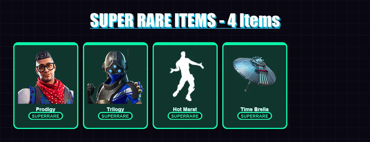 [PS4/PS5/XBOX/PC] | Prodigy | Trilogy | Singularity | Omegarok | Blackheart | 44 skin | 49 pickaxe | 47 emote | 60 glider | Lv602 — Fortnite account