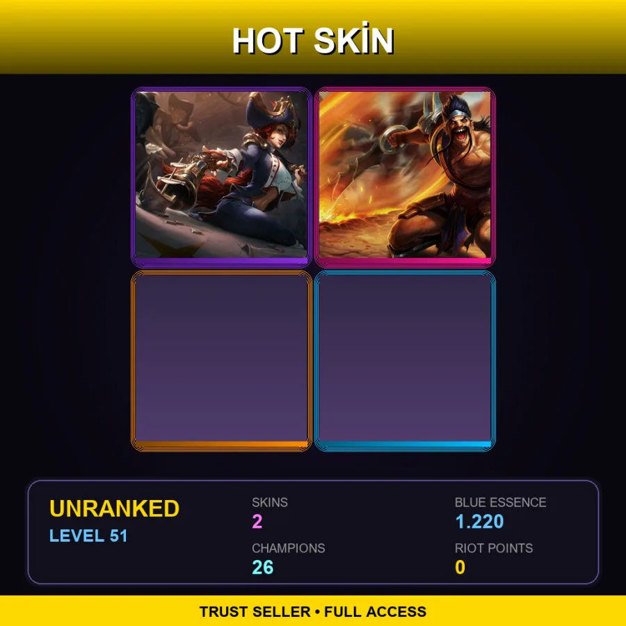 LAN | Lv51 | Unranked | 2 Skin | 26 Champ